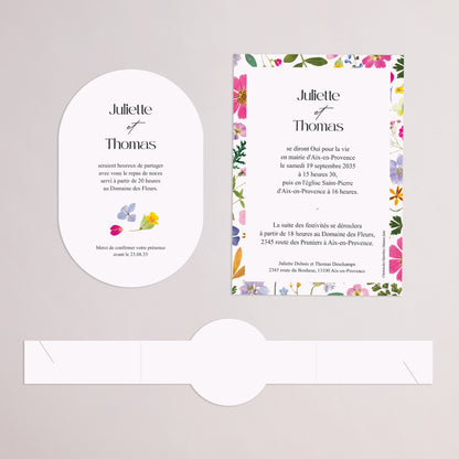 Faire-part Mariage bandeau, 2 cartes Symphonie Champêtre photo N° 4