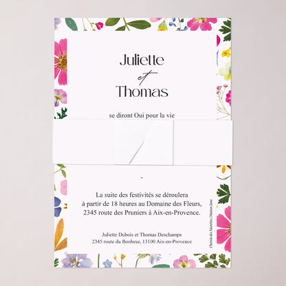 Faire-part Mariage bandeau, 2 cartes Symphonie Champêtre photo N° 5