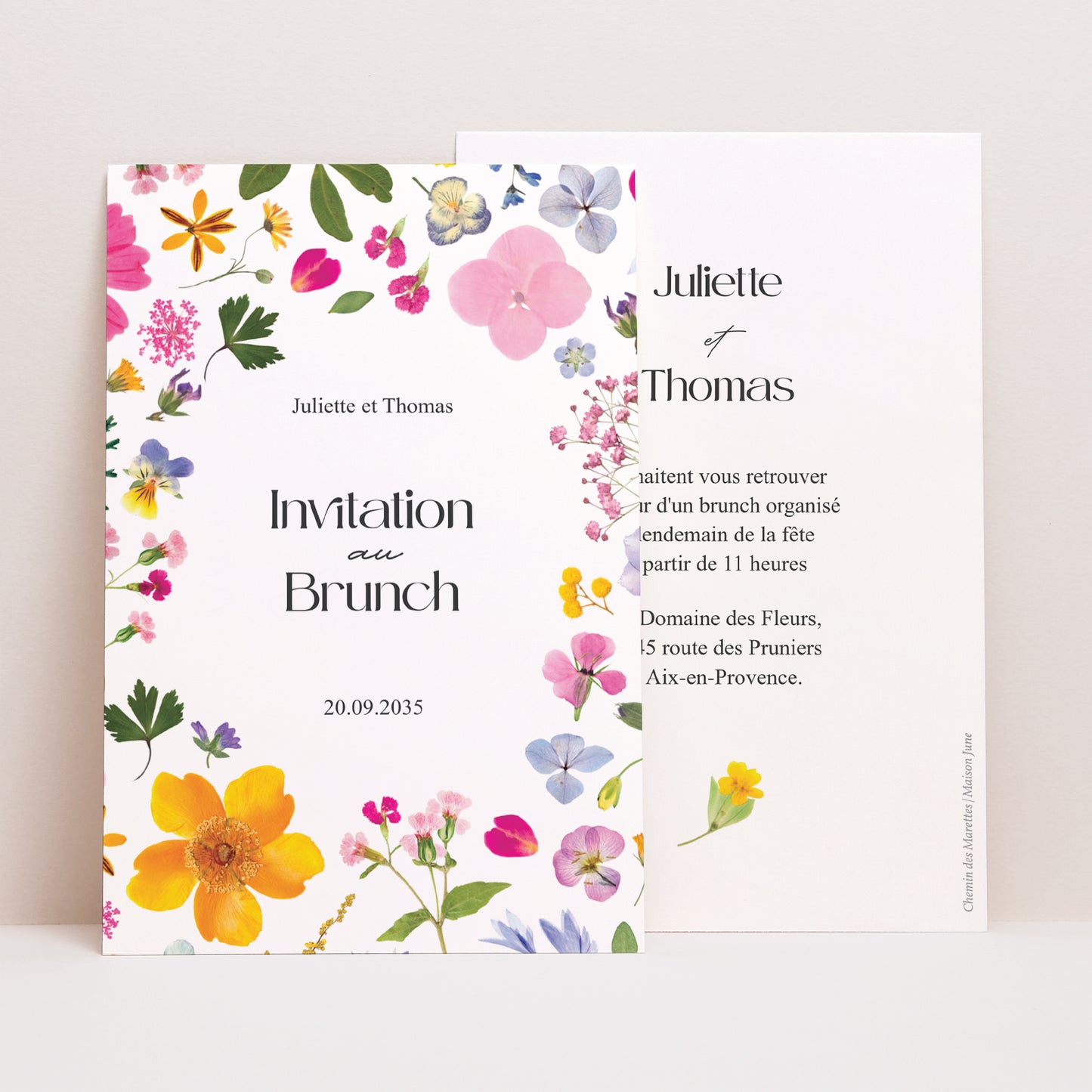 Invitations Mariage Portrait Symphonie Champêtre photo N° 1