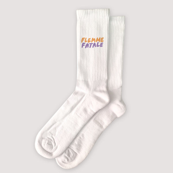 Chaussettes femme Blanches Flemme fatale photo