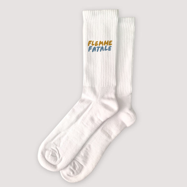 Chaussettes homme Blanches Flemme fatale photo