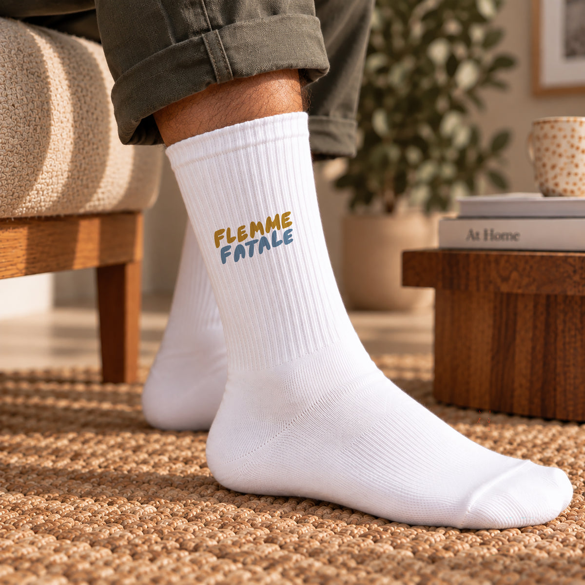 Chaussettes homme Blanches Flemme fatale photo N° 2