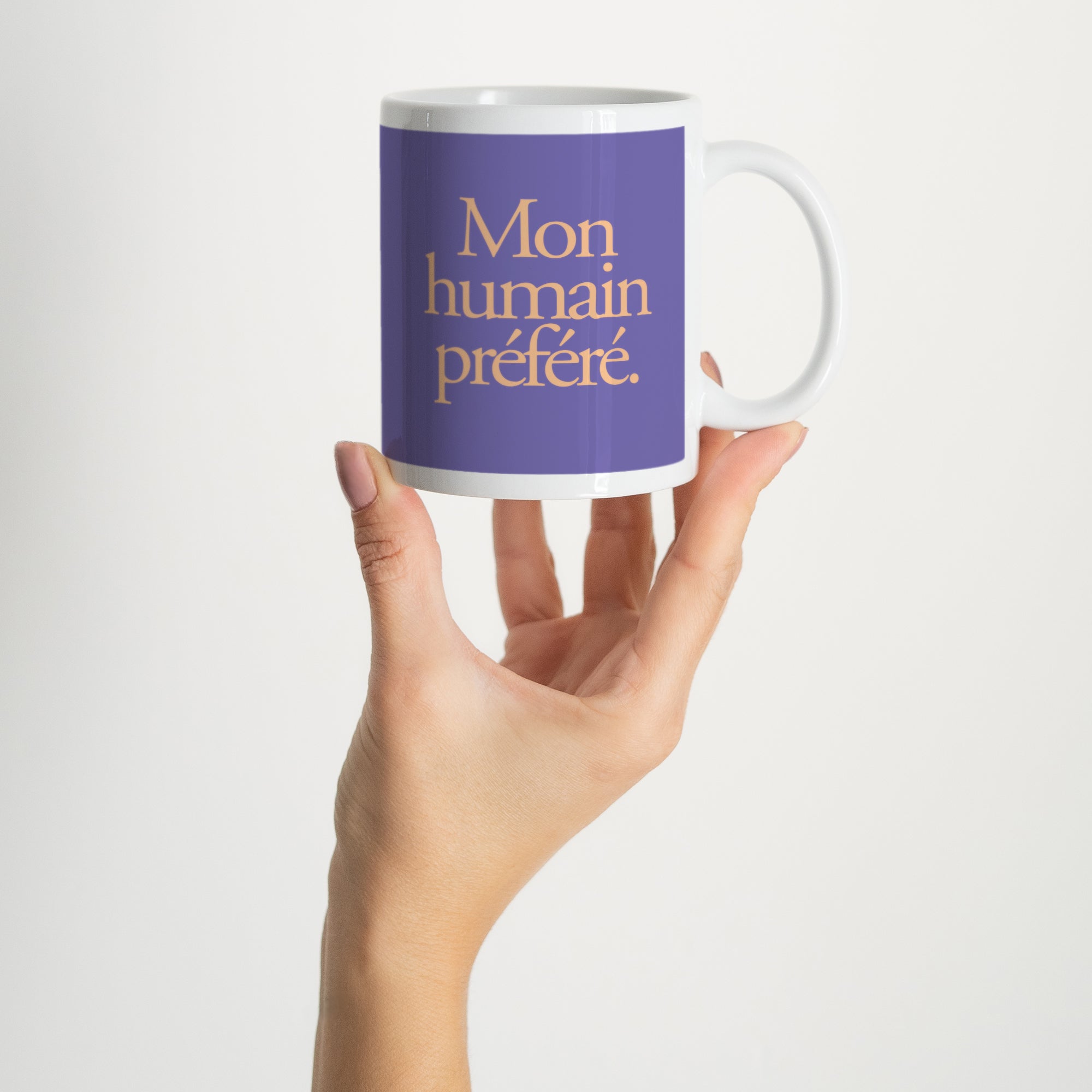 Mug Blanc Mon humain préféré. photo N° 2