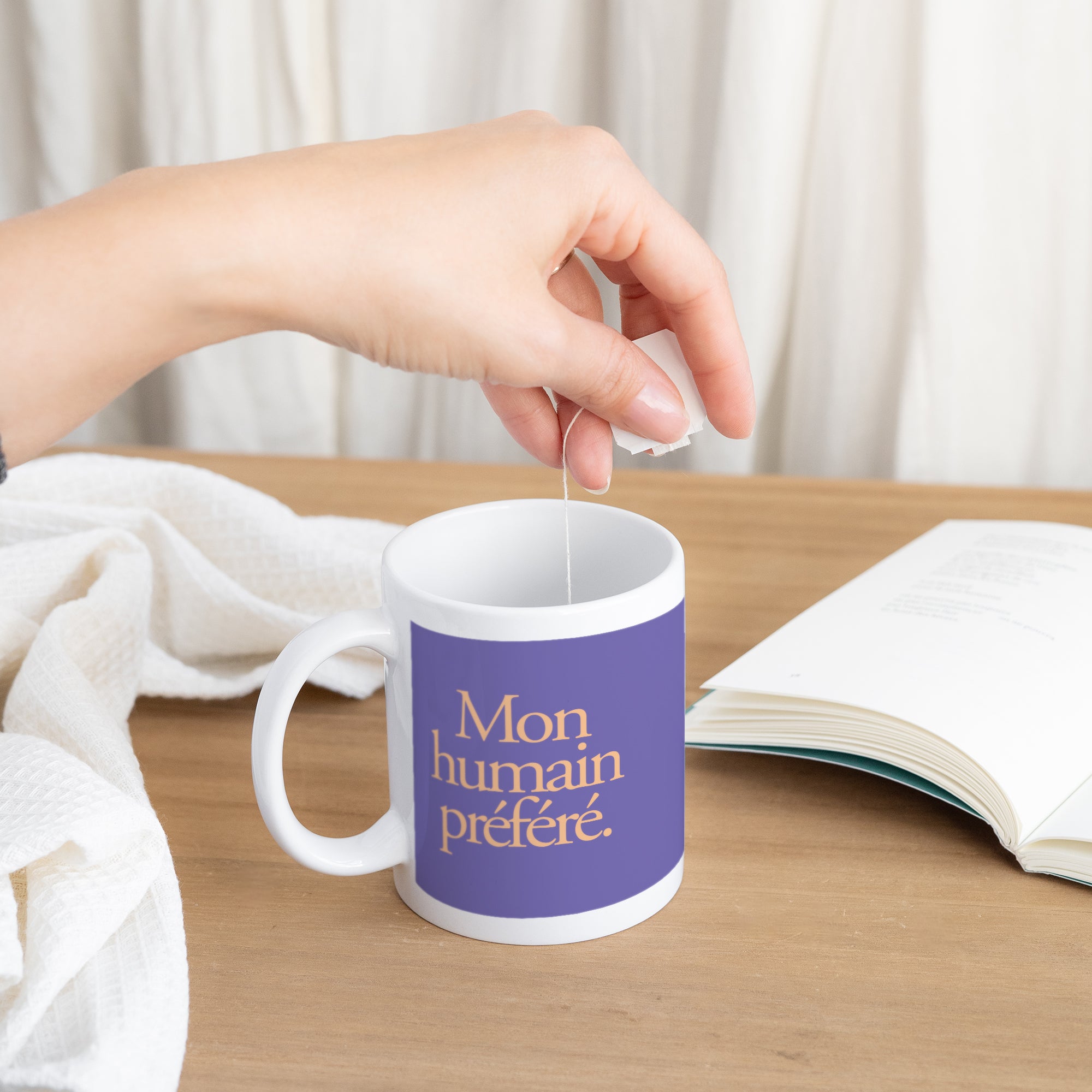 Mug Blanc Mon humain préféré. photo N° 3