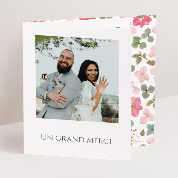 Remerciements Mariage Triptyque asymétrique Poésie Florale photo
