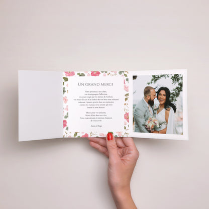 Remerciements Mariage Triptyque asymétrique Poésie Florale photo N° 2