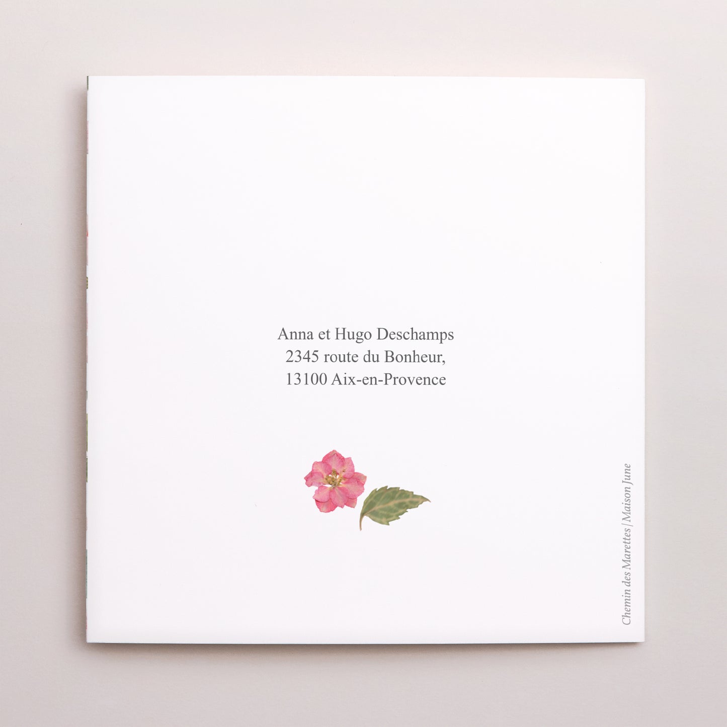 Remerciements Mariage Triptyque asymétrique Poésie Florale photo N° 3