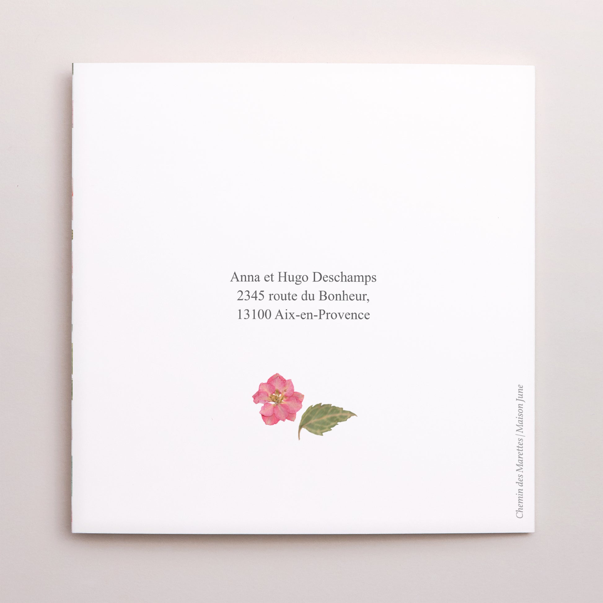 Remerciements Mariage Triptyque asymétrique Poésie Florale photo N° 3