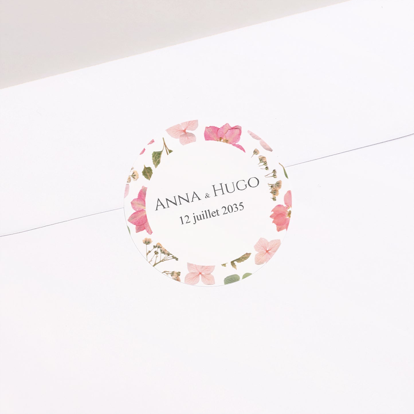 Sticker Mariage Rond Poésie Florale photo N° 1
