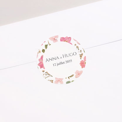 Sticker Mariage Rond Poésie Florale photo N° 1