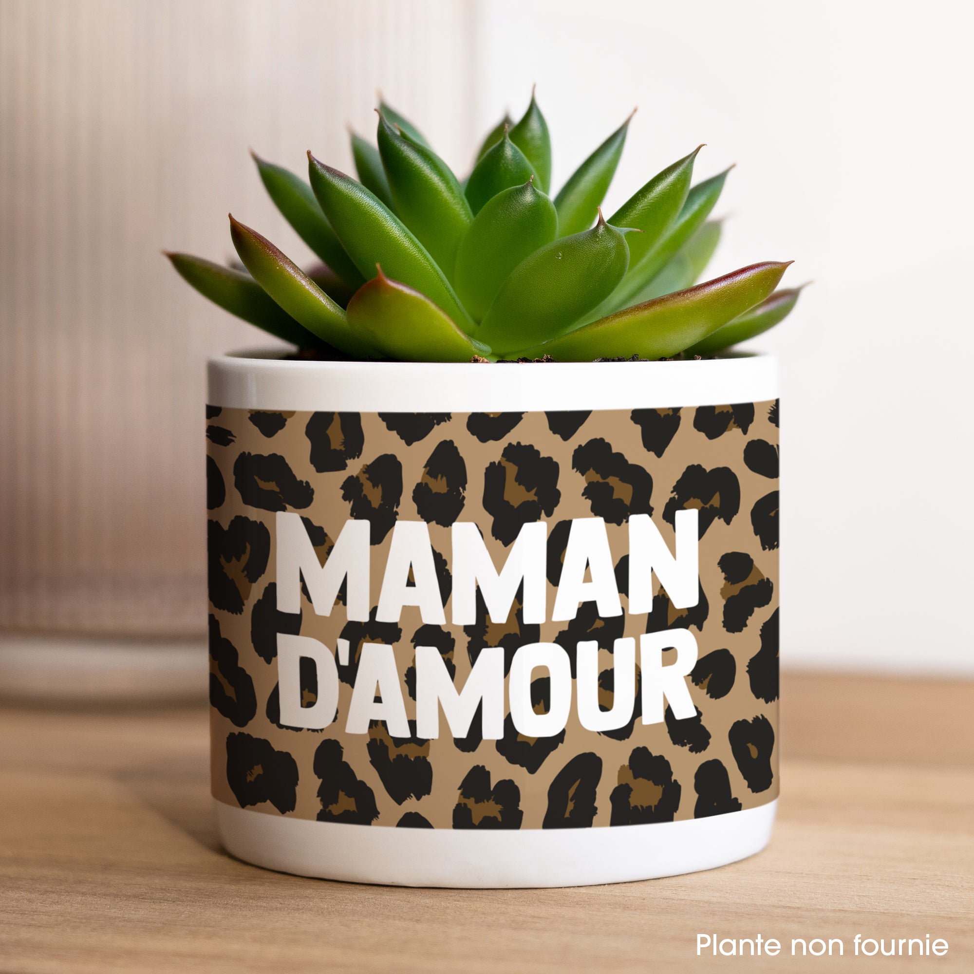 Pot de fleurs 48 cl Maman d'Amour Léopard photo N° 1