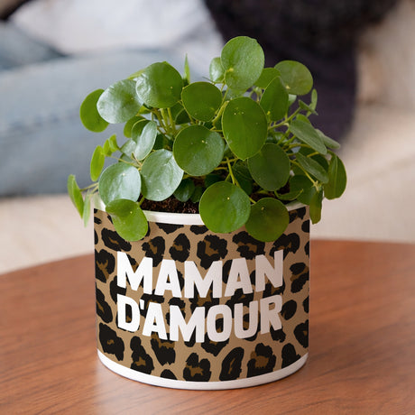Pot de fleurs 48 cl Maman d'Amour Léopard
