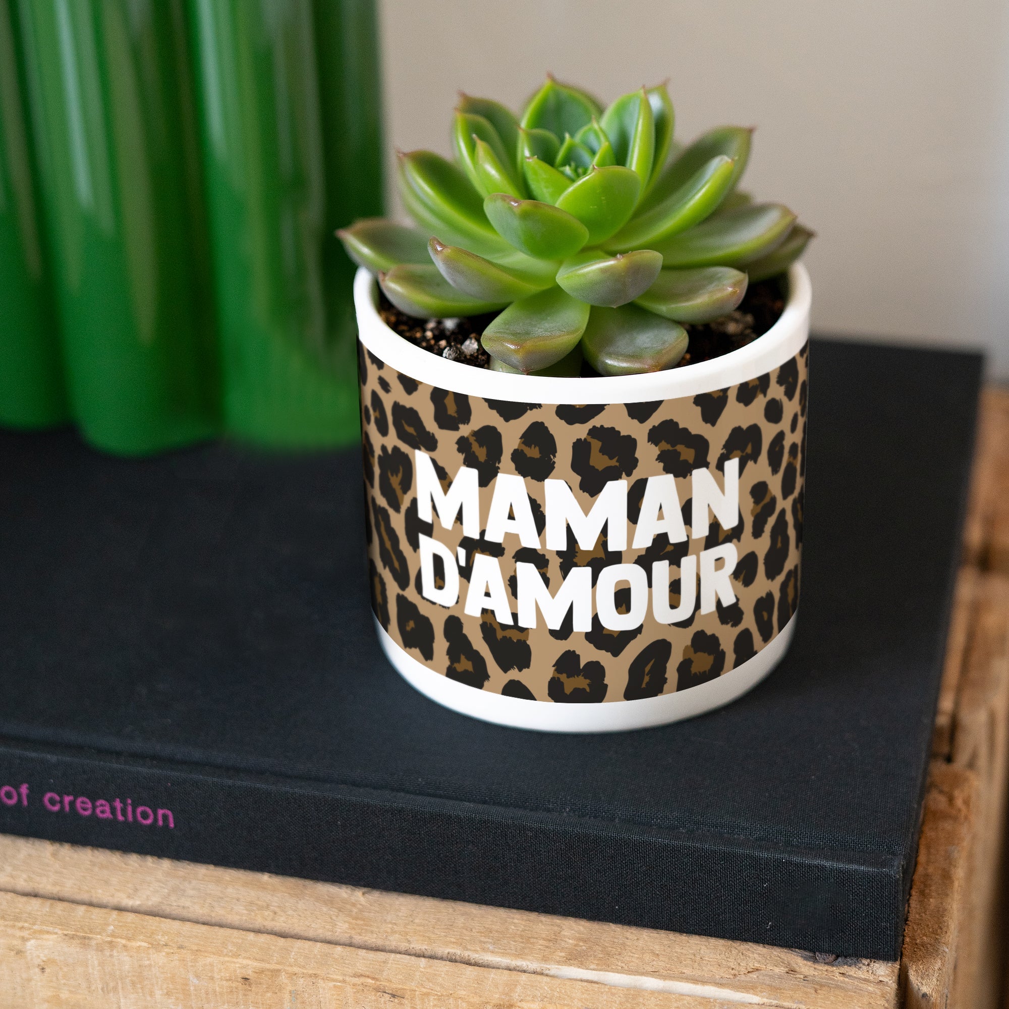 Pot de fleurs 48 cl Maman d'Amour Léopard photo N° 3