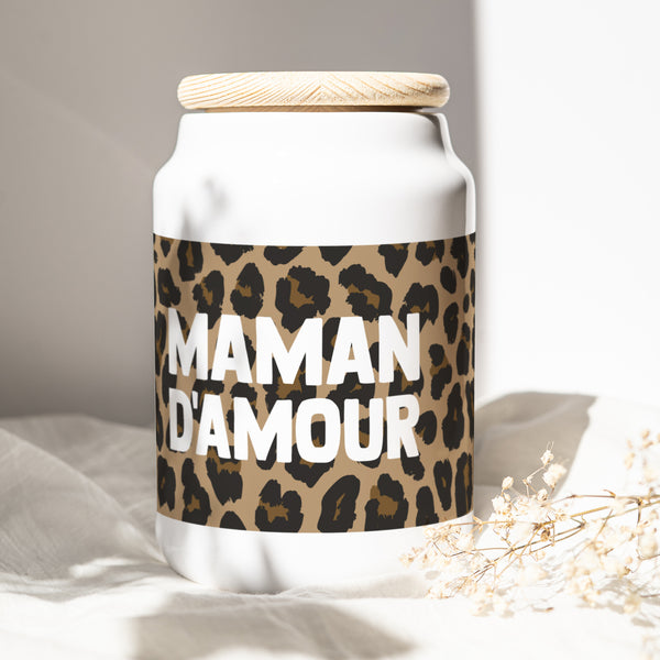 Pot en céramique 65 cl Maman d'Amour Léopard photo