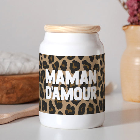 Pot en céramique 65 cl Maman d'Amour Léopard