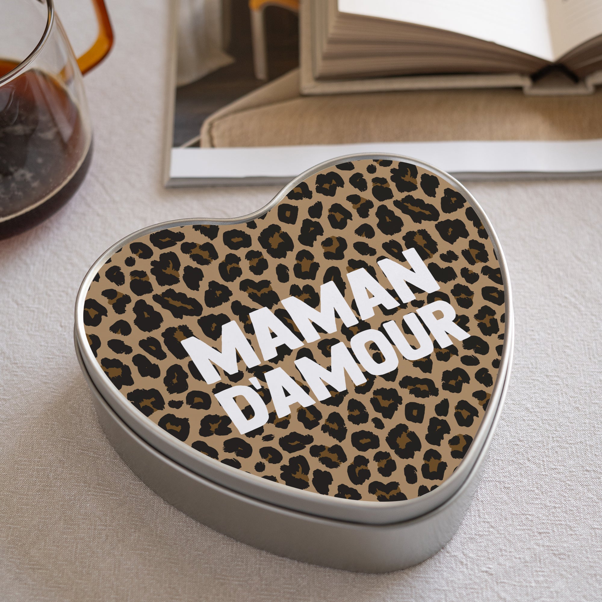 Boite métallique Cœur Maman d'Amour Léopard photo N° 1