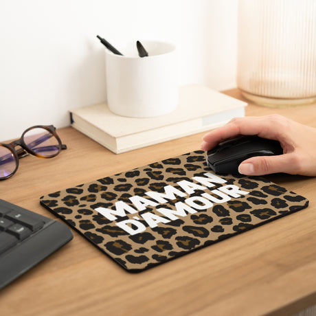Tapis de souris Rectangle Maman d'Amour Léopard