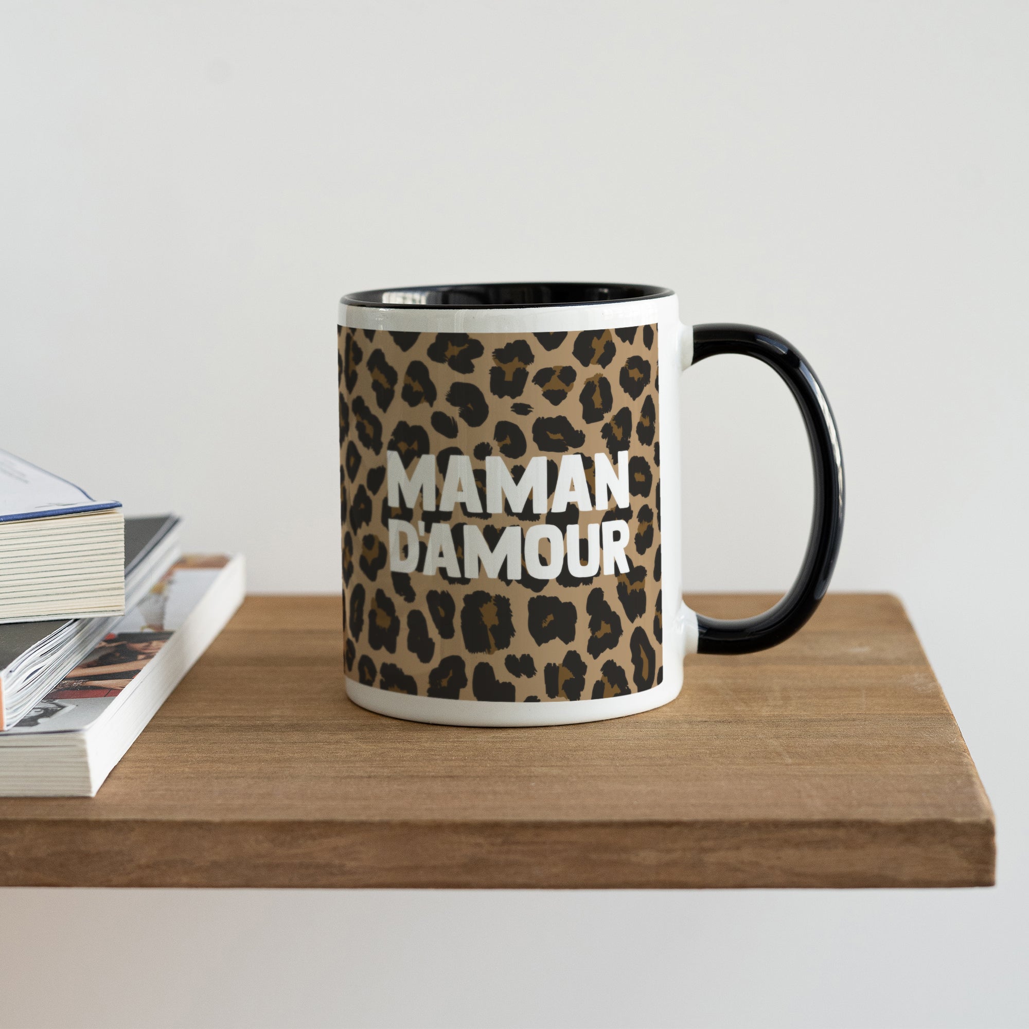Mug Noir Maman d'Amour Léopard photo N° 4