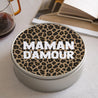 Boite métallique ronde, garnie de chocolats Maman d'Amour Léopard photo N° 2