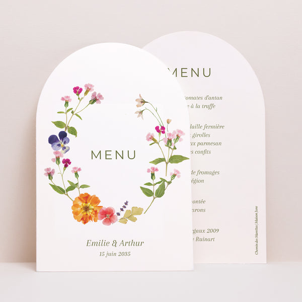 Menu Mariage Arche Douce Cueillette photo
