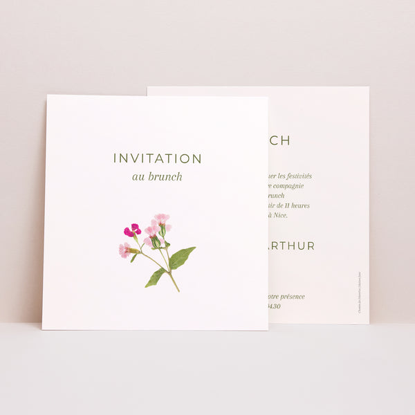 Invitations Mariage Carré Douce Cueillette photo
