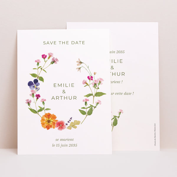 Save the date Mariage Portrait Douce Cueillette photo