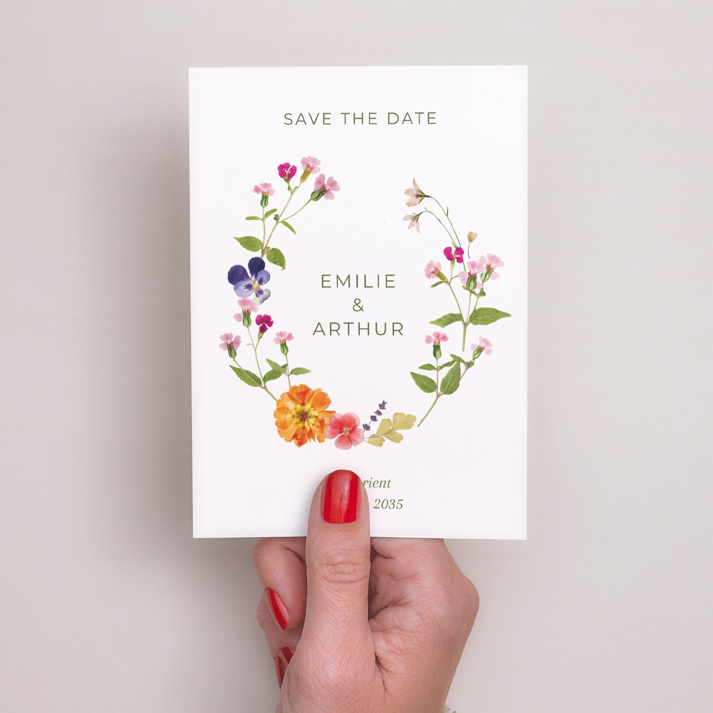 Save the date Mariage Portrait Douce Cueillette photo N° 2