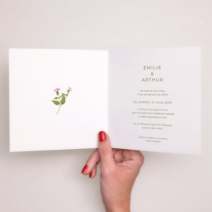 Faire-part Mariage Carré double volet Douce Cueillette photo N° 2