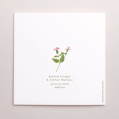 Faire-part Mariage Carré double volet Douce Cueillette photo N° 3
