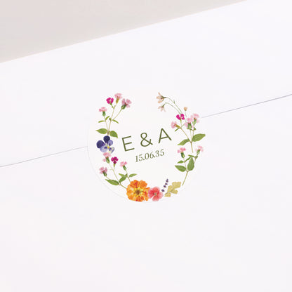 Sticker Mariage Rond Douce Cueillette photo N° 1