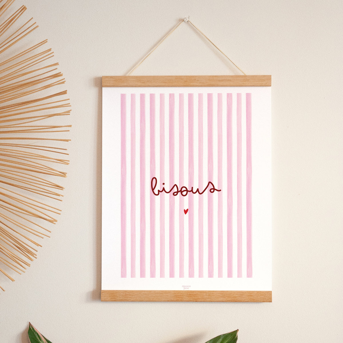 Affiche Portrait 30 x 40 cm Bisous rayures photo N° 1