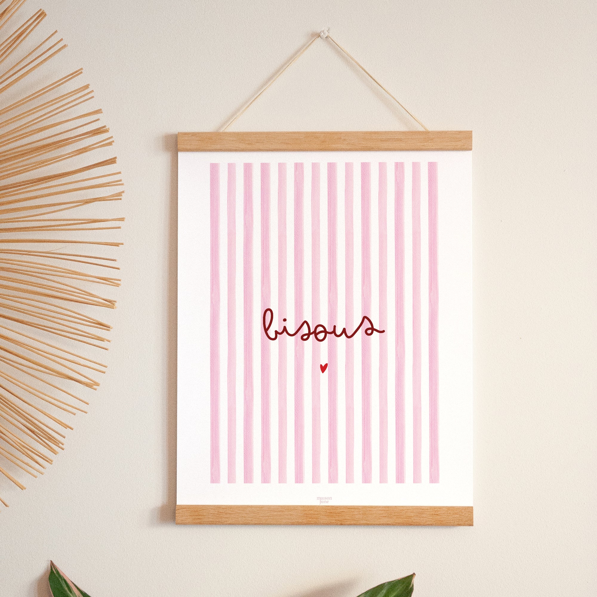 Affiche Portrait 30 x 40 cm Bisous rayures photo N° 1
