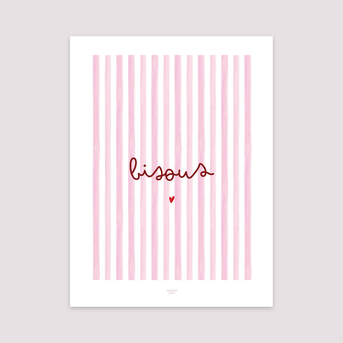 Affiche Portrait 30 x 40 cm Bisous rayures photo N° 2