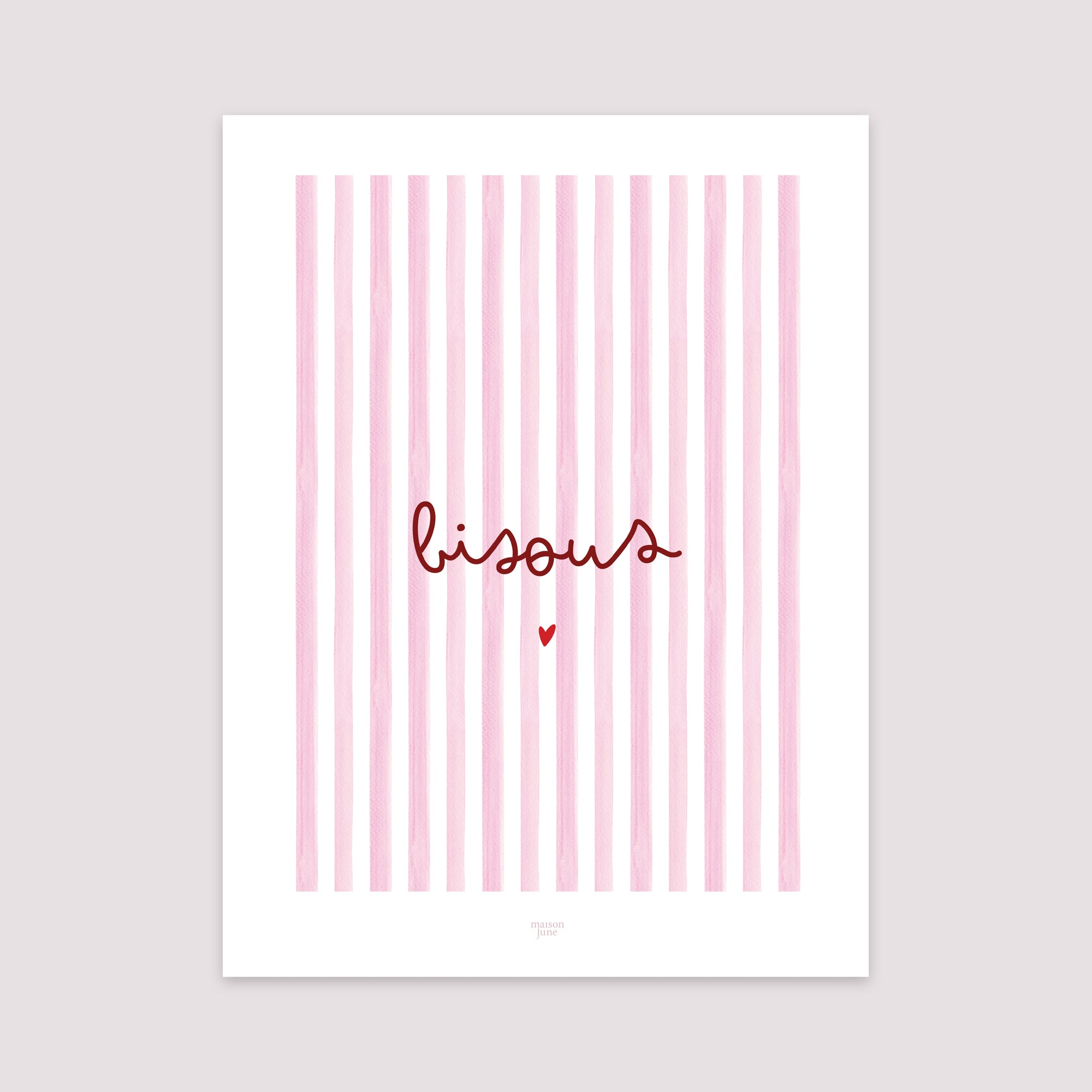 Affiche Portrait 30 x 40 cm Bisous rayures photo N° 2