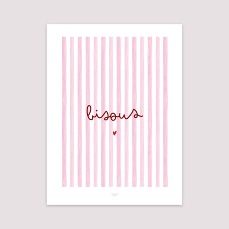 Affiche Portrait 30 x 40 cm Bisous rayures