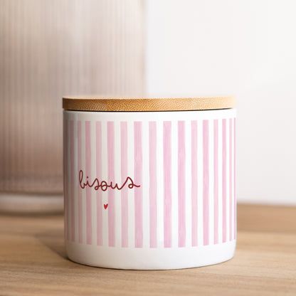 Pot en céramique 48 cl Bisous rayures photo N° 2