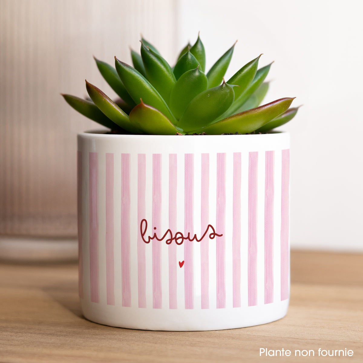 Pot de fleurs 48 cl Bisous rayures photo N° 1