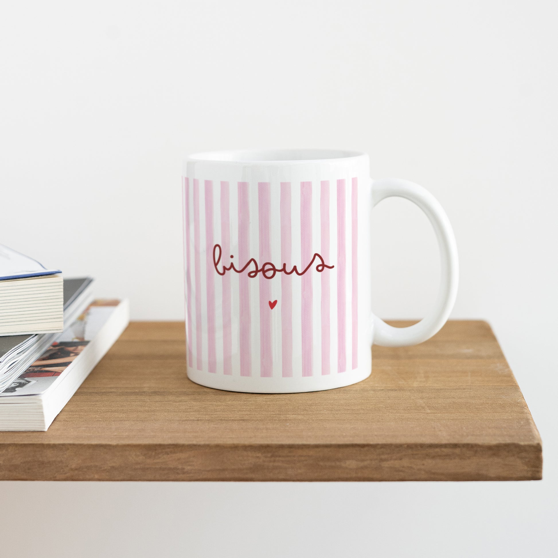 Mug Blanc Bisous rayures photo N° 4