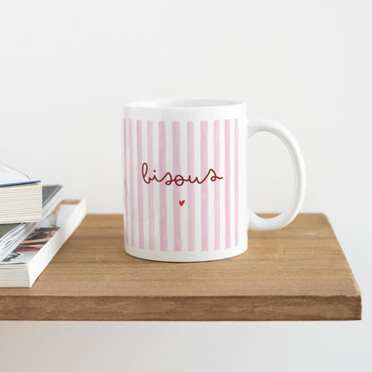 Mug Blanc Bisous rayures photo N° 4