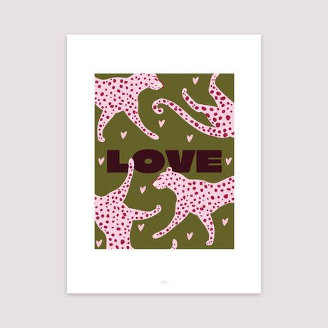 Affiche Portrait 30 x 40 cm Léopard Love