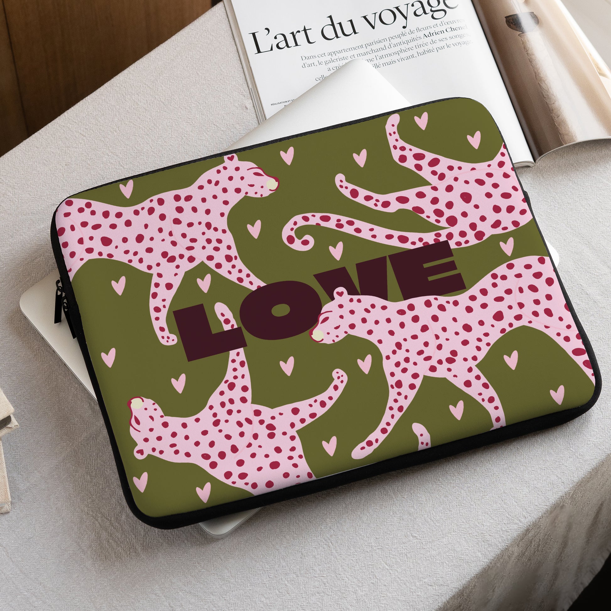 Housse ordinateur 15 pouces Léopard Love photo N° 1