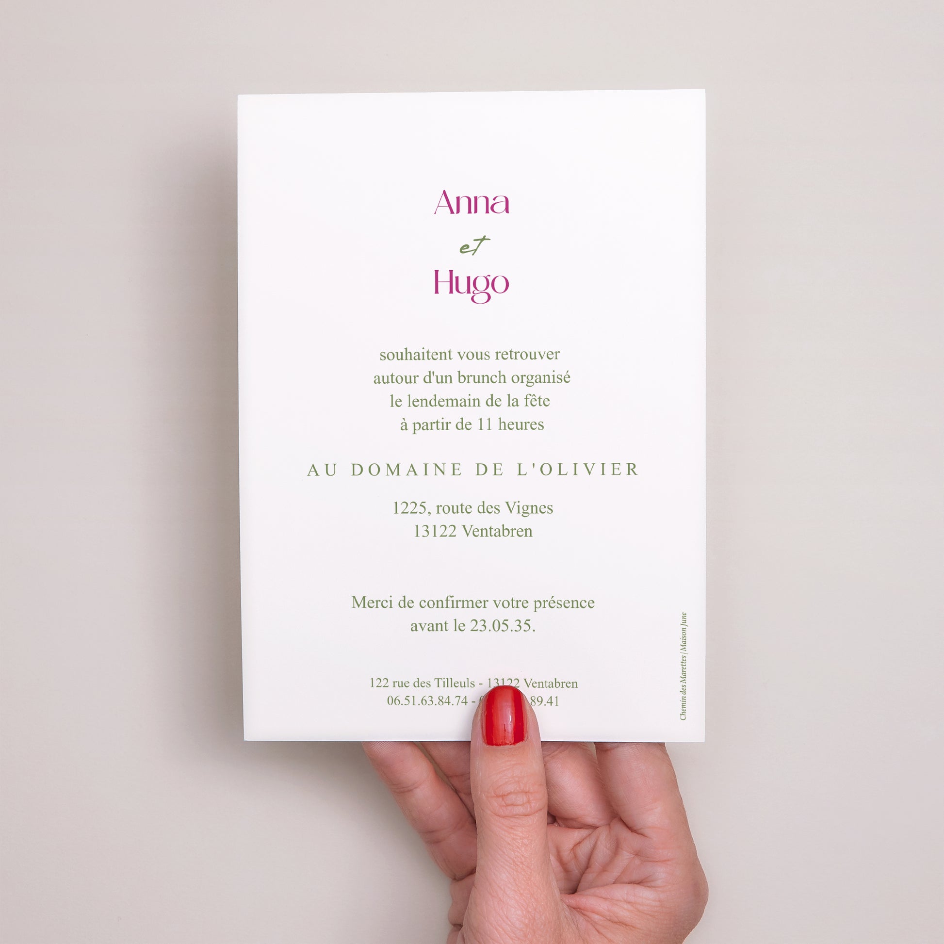 Invitations Mariage Portrait Poésie d'été photo N° 3