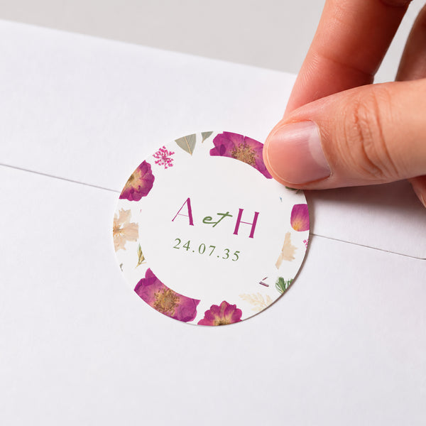 Sticker Mariage Rond Poésie d'été photo