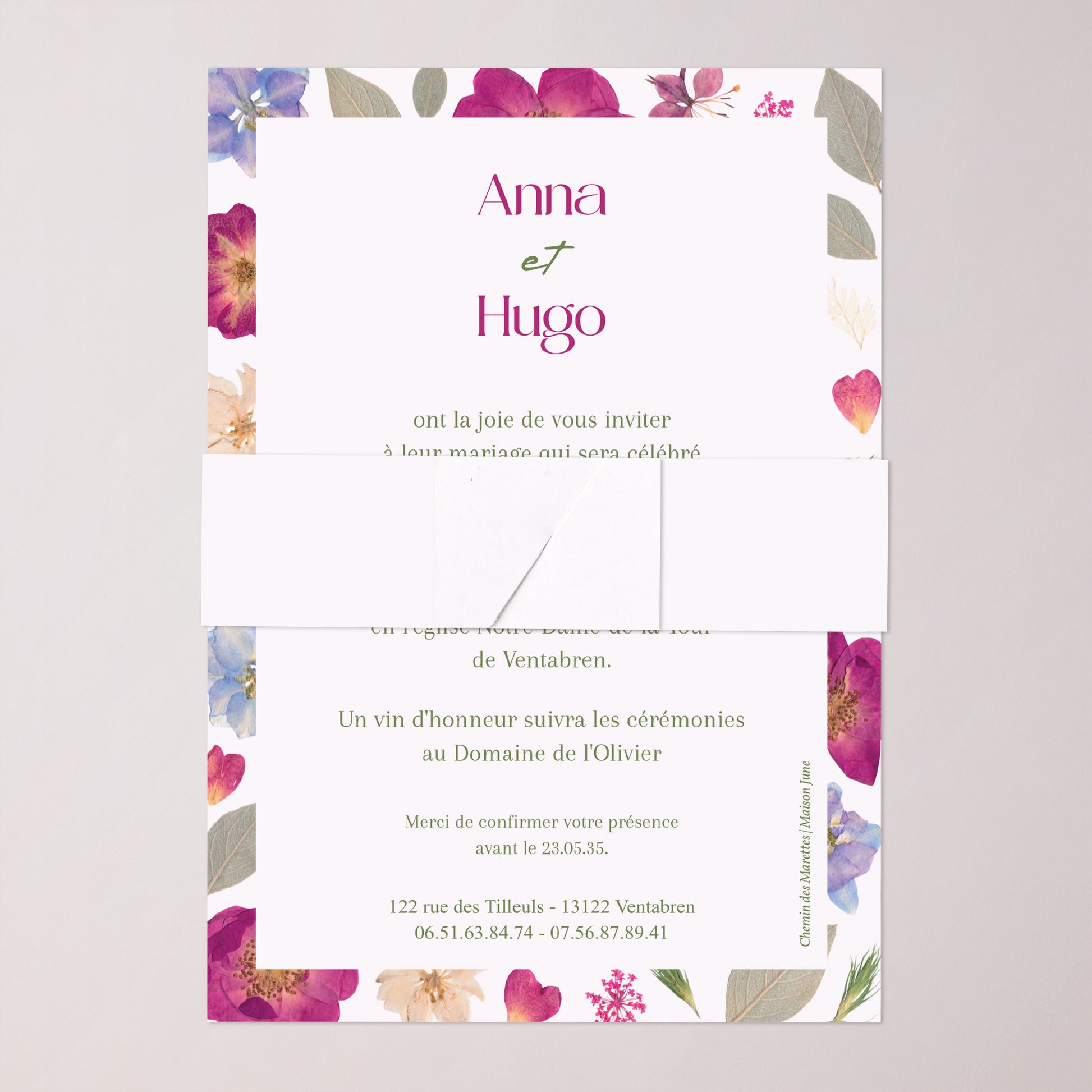 Faire-part Mariage bandeau, 2 cartes Poésie d'été II photo N° 5
