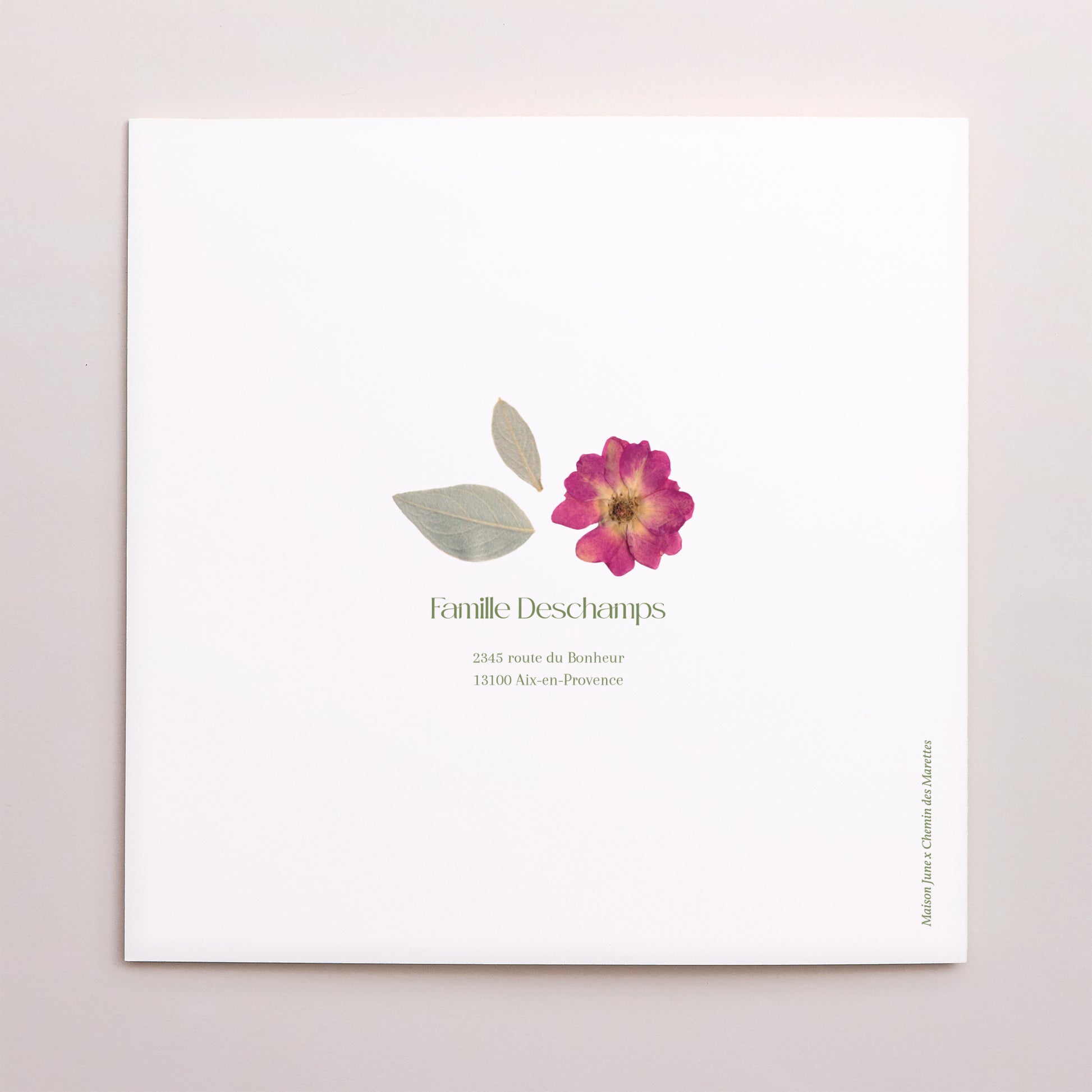 Faire-part Naissance Carré double volet Le Bal des Fleurs photo N° 3