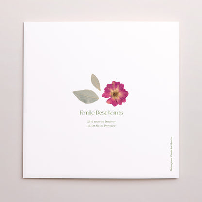 Faire-part Naissance Carré double volet Le Bal des Fleurs photo N° 3