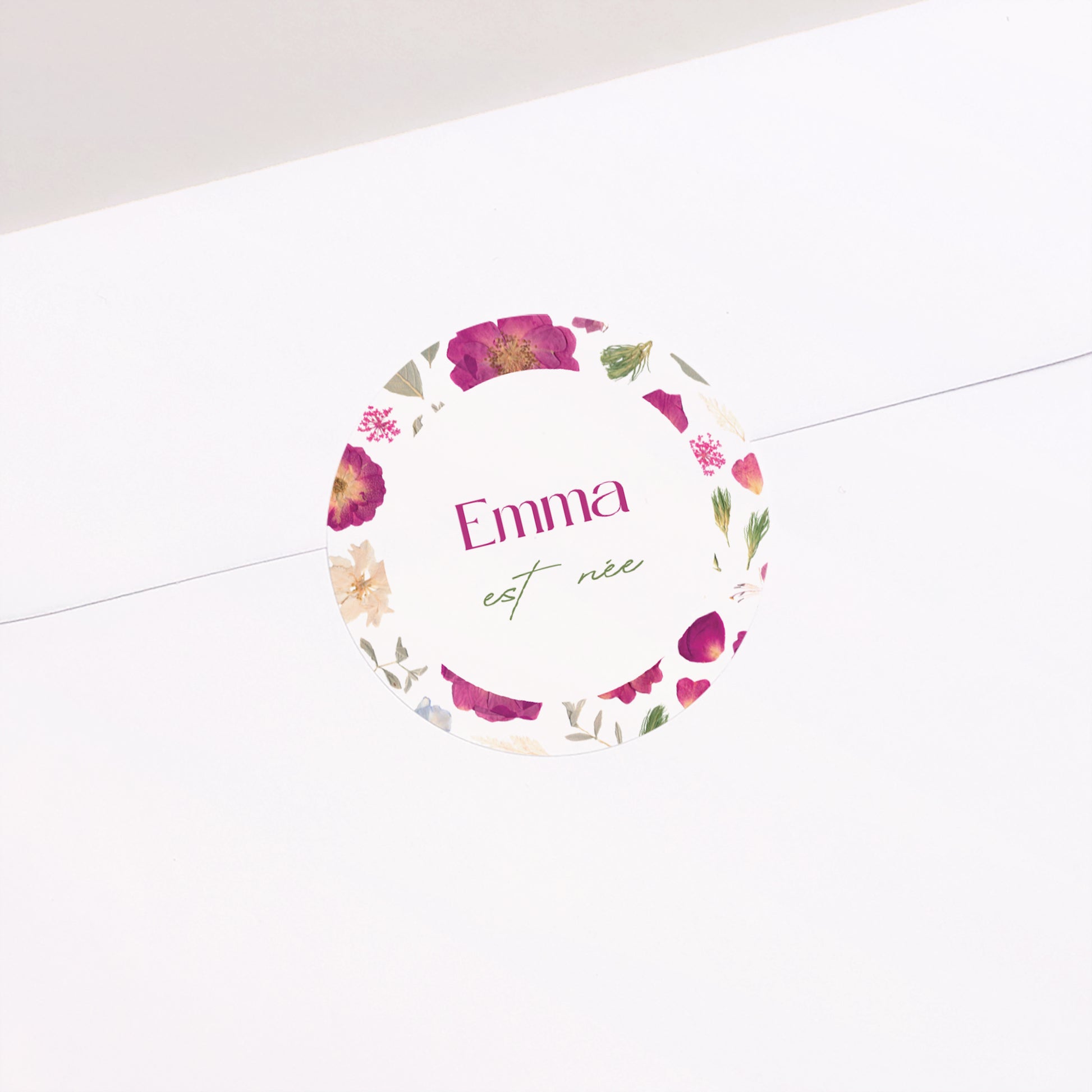 Sticker Naissance Rond Le Bal des Fleurs photo N° 1