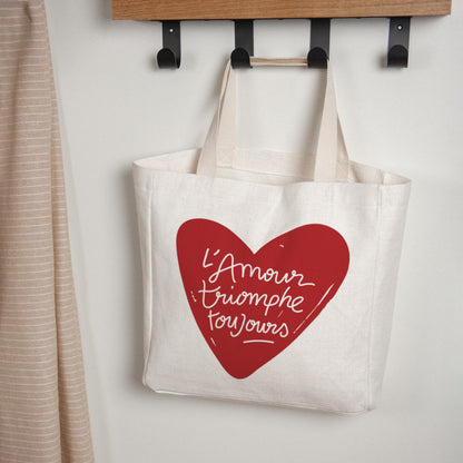 Tote bag Anse en toile L'Amour Triomphe Toujours photo N° 1