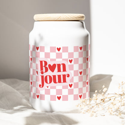 Pot en céramique 65 cl Bonjour photo N° 1