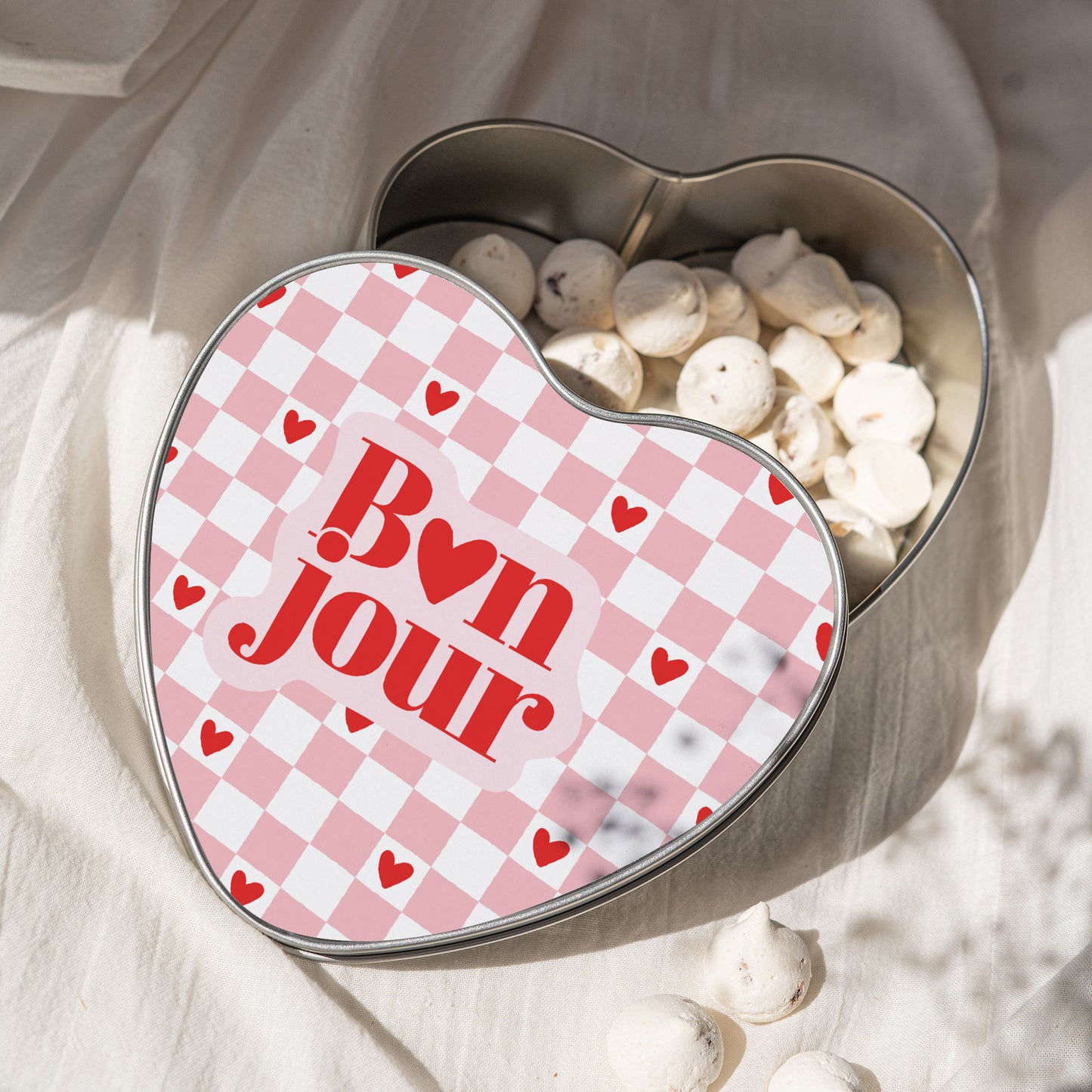 Boite métallique Cœur Bonjour photo N° 2